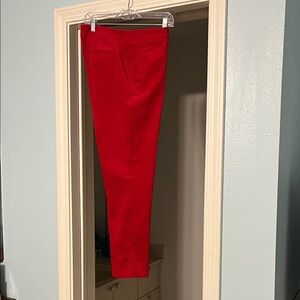 Talbots Red velvet pants with ankle embellishment Straight Leg